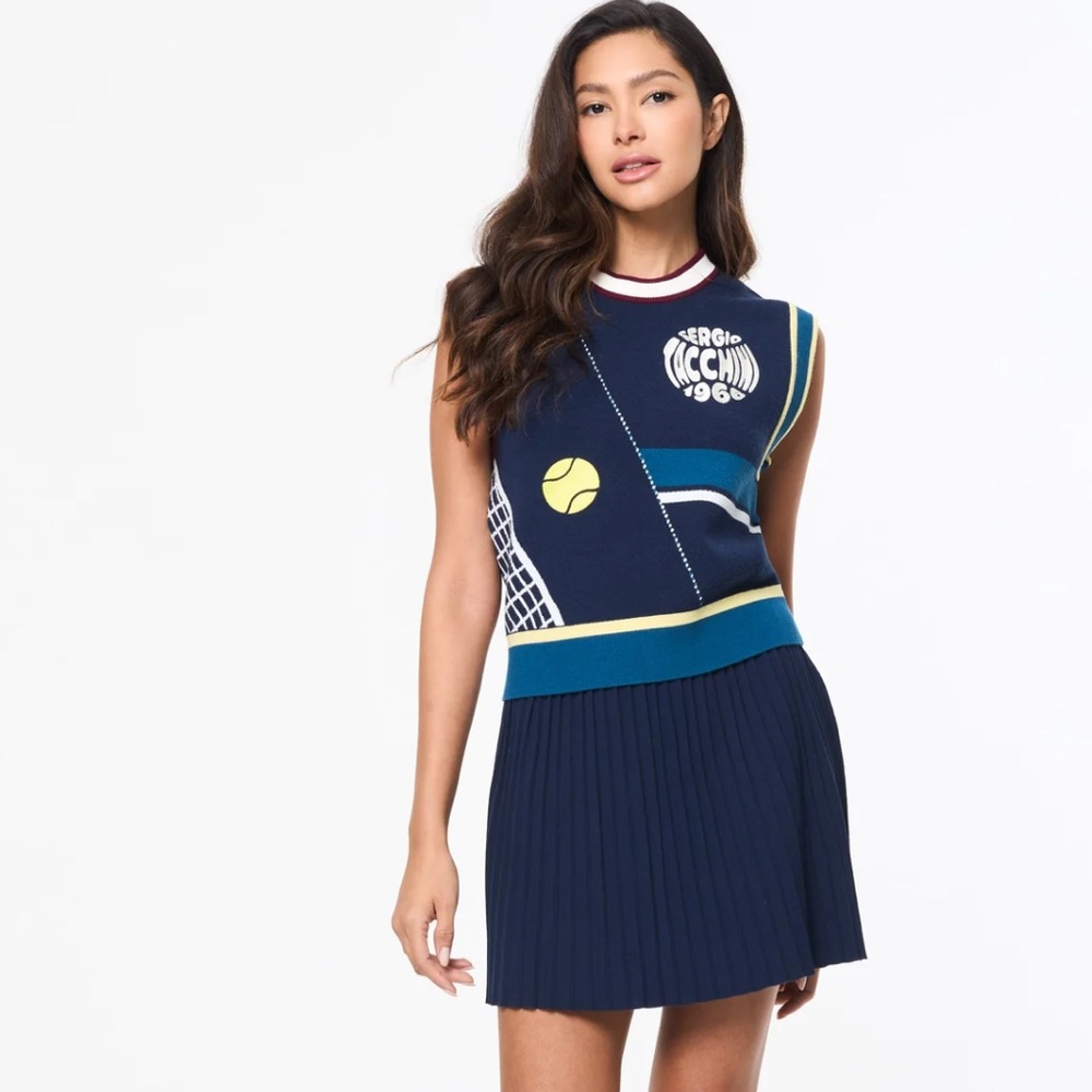 Sergio Tacchini Nota Knit Vest and Tennis Skirt - Maritime Blue.